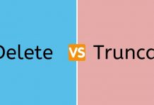 Difference between DELETE and TRUNCATE Difference between delete and truncate
