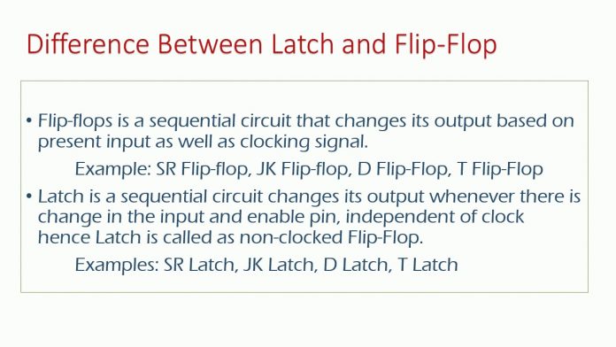 Difference between latch and flip flop